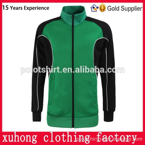 China custon made printed cotton zip up soccer jacket